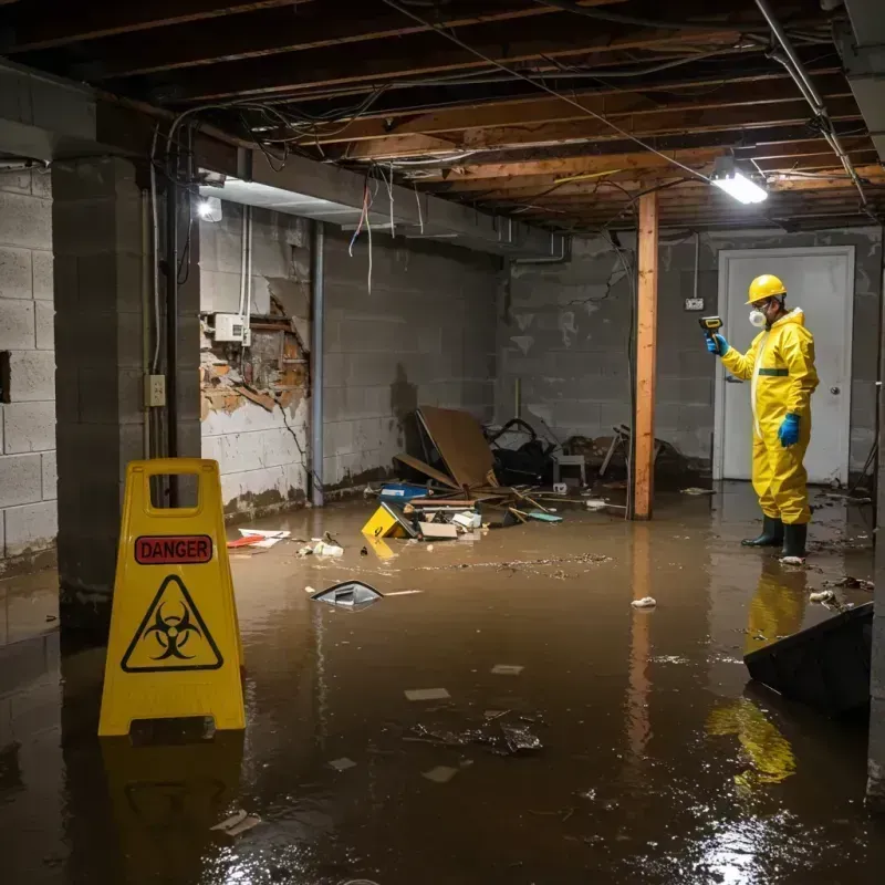 Flooded Basement Electrical Hazard in Beckley, WV Property